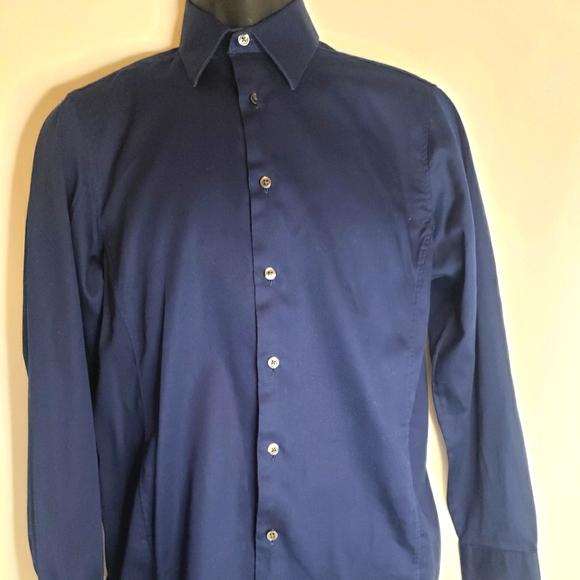 Calvin Kline Blue Dress Shirt Men Neck 15 - Picture 1 of 3